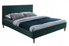 łóżko 160cm Azurro Velvet zielony/dąb