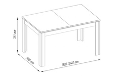 LINGO stół rozkładany 135/184 [S] biały połysk